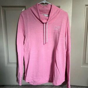 Vineyard Vines Women’s Drawstring Cowl Neck Pullover in Pink, Size M